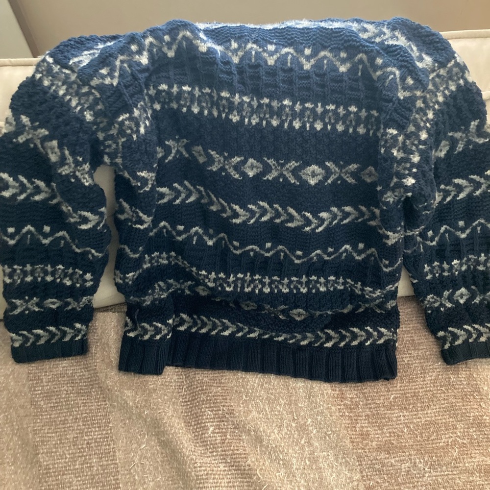 Nautica Men's Crewneck Sweater in Dark Blue and White